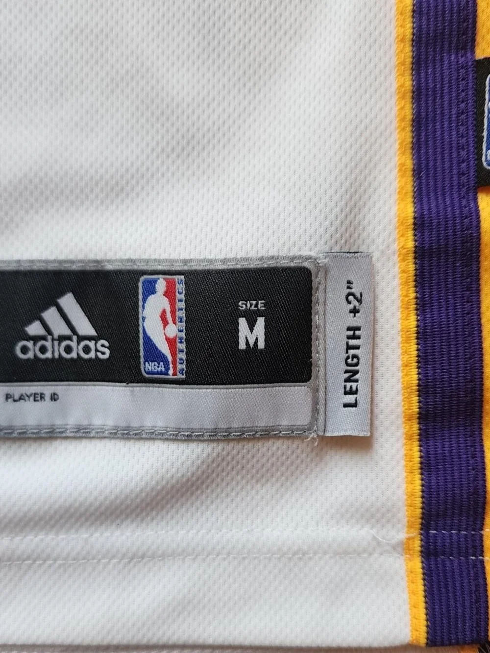 Adidas Los Angeles Lakers #24 White/Purple/Gold Jersey Size Medium